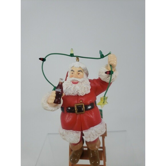 Coca Cola Trim A Tree Collection 1965 Santa Decorating Lights Ornament 1993 VTG - Picture 9 of 16